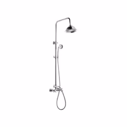La colonne de douche ROUSSEAU Retro est équipée d'une tete de douche orientable de Ø 205 mm avec picots anticalcaire, d'un br ...