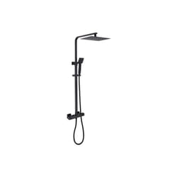 Colonne de douche Oceanic Mitigeur thermostatique - Pomme haute rectangle 30x20 cm - Noir mat