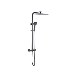 Colonne de douche Oceanic Mitigeur thermostatique - Pomme haute carrée 30x30 cm - Noir mat