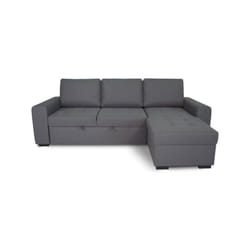 Canapé d'angle convertible réversible cathy 3 places - Tissu Gris - l 242 x p 155 x h 85 cm