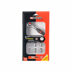 Cliquet 3/8 a Manche Rotatif 360° FACOM - J.360PACKPB (Livré avec 7 douilles)