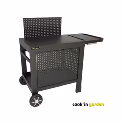 Desserte COOK'IN GARDEN REVA 110 PREMIUM - 100% métal - Surface de travail (L.108 x l.55 cm) - 1 tablette basse, 1 jupe et 1  ...
