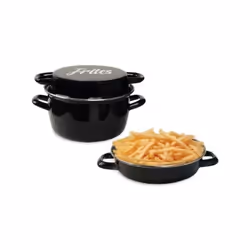 Cette friteuse émail noire de 26 cm de diametre est compatible avec tous les feux dont l'induction. Elle est équipée d'un cou ...