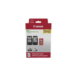 Pack de 2 cartouches d'encre + pack papiers photo - CANON - PG-510 Noir + CL-511 Couleur