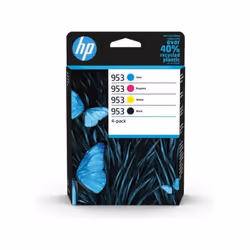 Ce pack de 4 cartouches d'encre HP 953 authentiques (noir, cyan, magenta, jaune) est compatible avec les imprimantes HP Offic ...