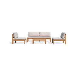 Salon de jardin en bois d'Acacia fsc avec coussins - mandi - 5 personnes