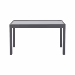 Table de jardin 6 a 10 personnes avec structure en aluminium et plateau en verre trempé. Le plateau est fixé par des ventouse ...