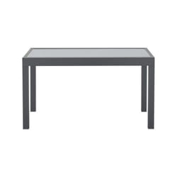 Table de jardin extensible rectangulaire 6 a 10 personnes - Structure aluminium - Plateau verre trempé - l 135-270 x h 75 x p 9