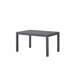 Cette table de jardin extensible rectangulaire en aluminium gris foncé peut accueillir de 6 a 10 personnes. Ses dimensions so ...