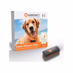 Collier GPS pour Chien - Weenect XS (White/Black Edition 2023). Fonctionne avec abonnement. Suivi GPS en temps réel. Sans lim ...