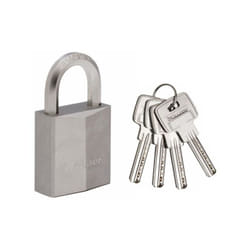 Cadenas en laiton nickelé 40mm - MASTER LOCK - Anse hexagonale - Haute sécurité - 4 clés incluses