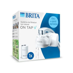 Brita - Systeme filtration a eau on tap - Jusqu'a 4 mois d'eau filtrée - 3 modes d'utilisations - 5 adaptateurs inclus