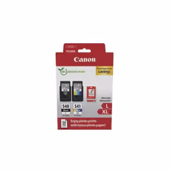 Pack de 2 cartouches d'encre + pack papiers photo - CANON - PG-540L Noir + CL-541XL Couleur - Haut rendement