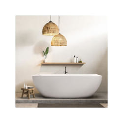 Baignoire ilot autoportante Oceanic Mayã - Acrylique - Bonde poussoir - Blanc