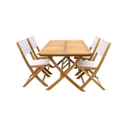 Ensemble repas de jardin en bois d'eucalyptus fsc - banggi - 4 personnes