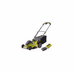 Tondeuse poussée RYOBI 36V - coupe 40cm - 1 batterie 5,0Ah - 1 chargeur - RLM36X41H50G, idéale pour tondre jusqu'a 550 m² ave ...