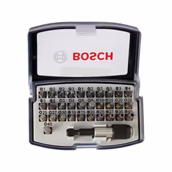 Découvrez le jeu d'embouts de vissage BOSCH PROFESSIONAL 32 pieces. Ce set comprend 31 embouts de vissage de différentes tail ...