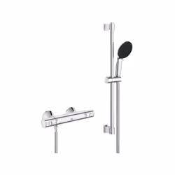 Cet ensemble de douche GROHE est équipé d'un mitigeur thermostatique Precision Start 1/2" et d'un pommeau Vitalio Start 110 1 ...