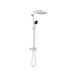 Ensemble composé d'un bras de douche 390mm orientable horizontalement, d'un mitigeur monocommande avec inverseur, d'une douch ...