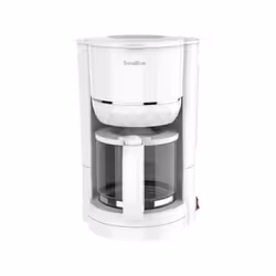 Terraillon - Cafetiere filtre – 15353 diamant Blanc - 1.25L - 980W - Verseuse verre - Maintien au chaud