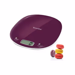 Terraillon - Balance de Cuisine Electronique de Precision macaron Prune - Capacité 5 Kg - Design élégant