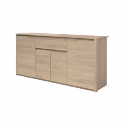 BETTY Buffet bas - Structure en panneaux de particules 15mm décor chene Dakota - Style et design contemporain - 4 portes et 1 ...