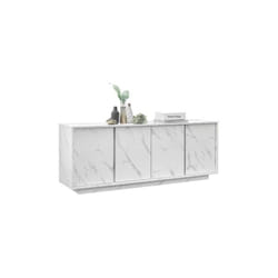 Buffet - Marbre blanc - Style chic - 4 portes - marmo - l 180 x p 43 x h 70 cm
