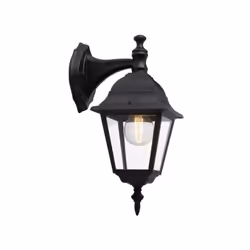 Applique extérieure descendante BRILLIANT NEWPORT - noir métal/verre E27 1x60W
