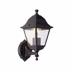 L'applique extérieure montante NISSIE de BRILLIANT est un luminaire noir en métal et verre, fonctionnant avec une ampoule E27 ...