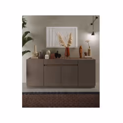 Le buffet haut FIRENZE de style contemporain/design est un meuble de salon en bois de qualité, avec une finition mate. Il dis ...