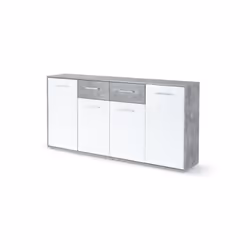 PILVI Buffet bas 4 portes 2 tiroirs - L 162,3 x P 34,2 x H 88,1 cm