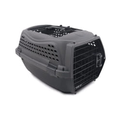 Caisse de transport pour chat M.PETS ECO GIRO - Cage en plastique - Taille S - Gris