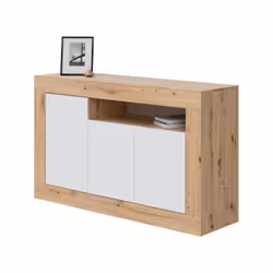 Buffet BALTIK - 3 portes + 1 niche de rangement - Panneaux de particules avec parties mélaminés pour durer dans le temps. Pat ...