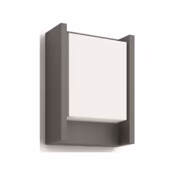 L'applique murale LED d'extérieur Philips Arbour gris anthracite est dotée d'un panneau lumineux ceint d'un cadre en aluminiu ...
