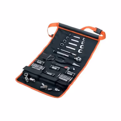 La sacoche enroulable BLACK+DECKER A7063-QZ contient 76 accessoires, dont 47 embouts de vissage, 12 clés hexagonales, 7 douil ...