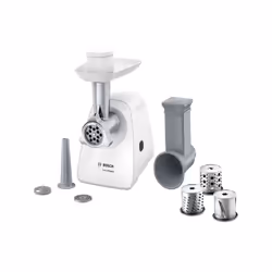 Hachoir Electrique a viande - BOSCH - MFW2514W SmartPower - Blanc - moteur bloqué 1500 W - 1,7 kg/mn - 2 grilles de hachoir ...