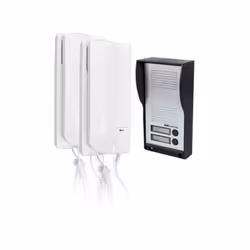 Cet interphone audio filaire SCS SENTINEL AudioKit DUO est idéal pour les petits immeubles ou les maisons a deux logements. I ...