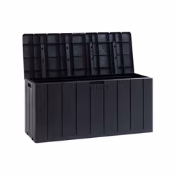 Coffre de jardin / Banc robuste et vérouillable en résine 270L 117,5x45x56 cm gris anthracite