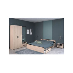 Chambre complete adulte - ZODIAC INDUS - Chene et noir - PARISOT