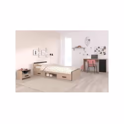 Offrez a votre enfant une chambre complete 3 pieces ZODIAC de la marque PARISOT. Cette chambre est composée d'un lit pour cou ...