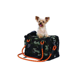 Sac de transport - M PETS - REMIX 2 en 1 Camouflage & Orange - 41 x 28 x 28 cm - Pliable - Léger - Ceinture baudrier