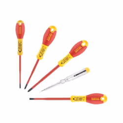 Ce jeu de 5 tournevis STANLEY FATMAX est fabriqué en France. Il est composé de 2 tournevis plats (3,5 x 75 mm et 5,5 x 150 mm ...