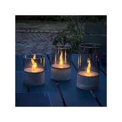 Lot 3 Lampes a poser LED BOUGIE BRILLIANT - 2500K - Plastique et verre - Gris et verre fumé