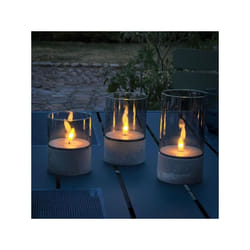 Lot 3 Lampes a poser LED BOUGIE BRILLIANT - 2500K - Plastique et verre - Gris et verre fumé