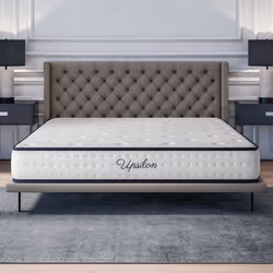 Matelas UPSILON 21 90x200 cm-Mousse mémoire de forme adaptative-7 zones Blue-latex + HR-Confort Optimal-Equilibré-Hypoallergé ...