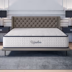 Matelas UPSILON 140x200 cm-Epaisseur 32 cm-Ferme-7 zones de confort-Mousse mémoire adaptative-HR 35 kg-Blue Latex-Face été-hi ...