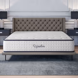 Matelas UPSILON 140x190 cm-epaisseur 30 cm-Ferme-7 zones de confort-Mousse à mémoire adaptative-HR 35 kg-Blue Latex-Face été- ...
