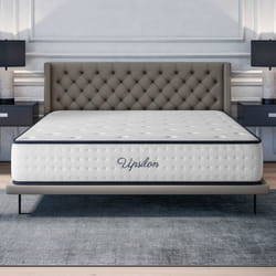 Matelas UPSILON 140x190 cm-Hybride-30 CM-Ressorts Ensachés-Mémoire de Forme-Mousse HR 35 kg-Blue Latex-Confort mi-ferme-Réversible