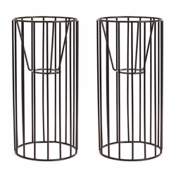 2 abat-jour en métal cylindriques noirs 25 x 12 cm