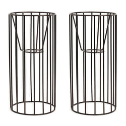 2 abat-jour en métal cylindriques noirs 25 x 12 cm